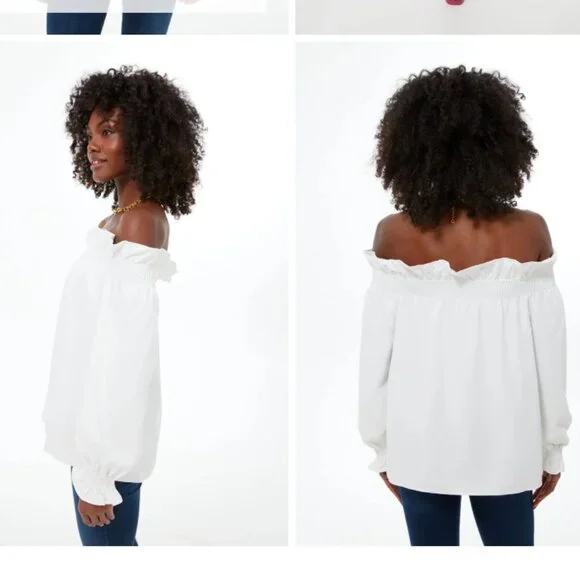 NWT Tuckernuck Marguerite White Off the Shoulder Blouse - Picture 4 of 14